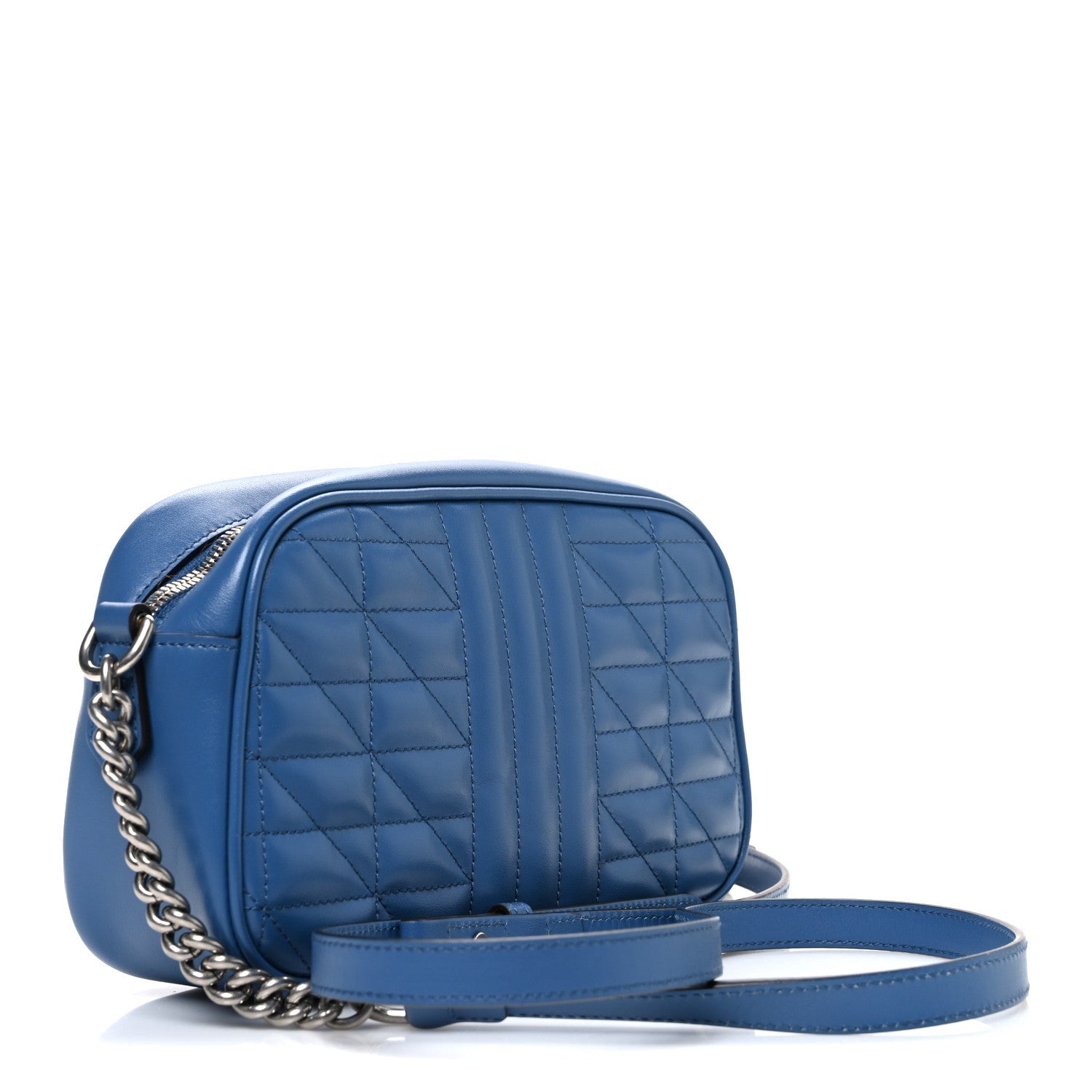 Gucci Calfskin Matelasse Aria Small GG Marmont Chain Shoulder Bag Clear Blue
