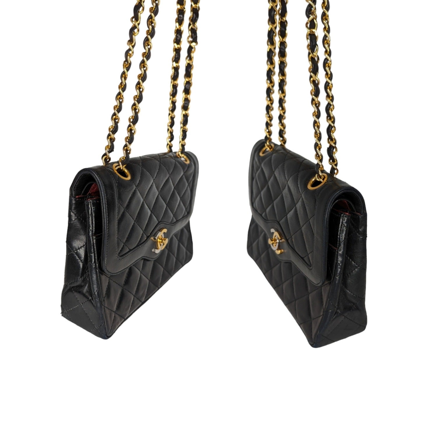 Chanel bag Vintage Black Coco Paris Double Flap Bag