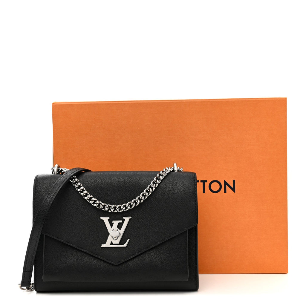 Louis Vuitton Soft Calfskin Mylockme Chain Bag BB Black