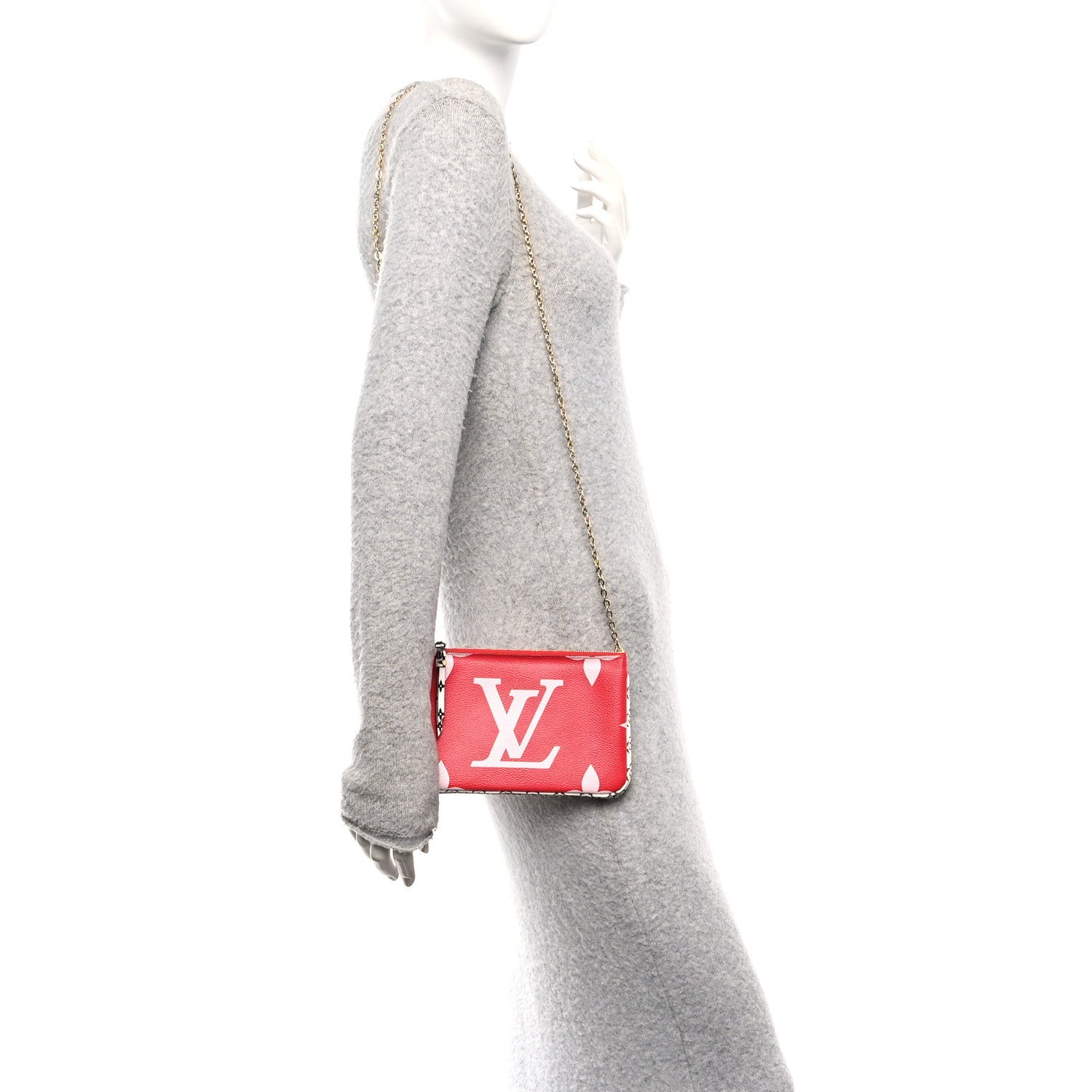 Louis Vuitton Monogram Giant Double Zip Pochette Rouge