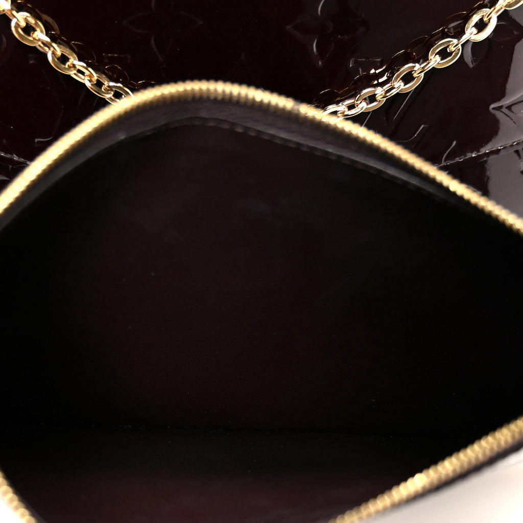 Louis Vuitton Vernis Pochette Felicie Chain Wallet Amarante
