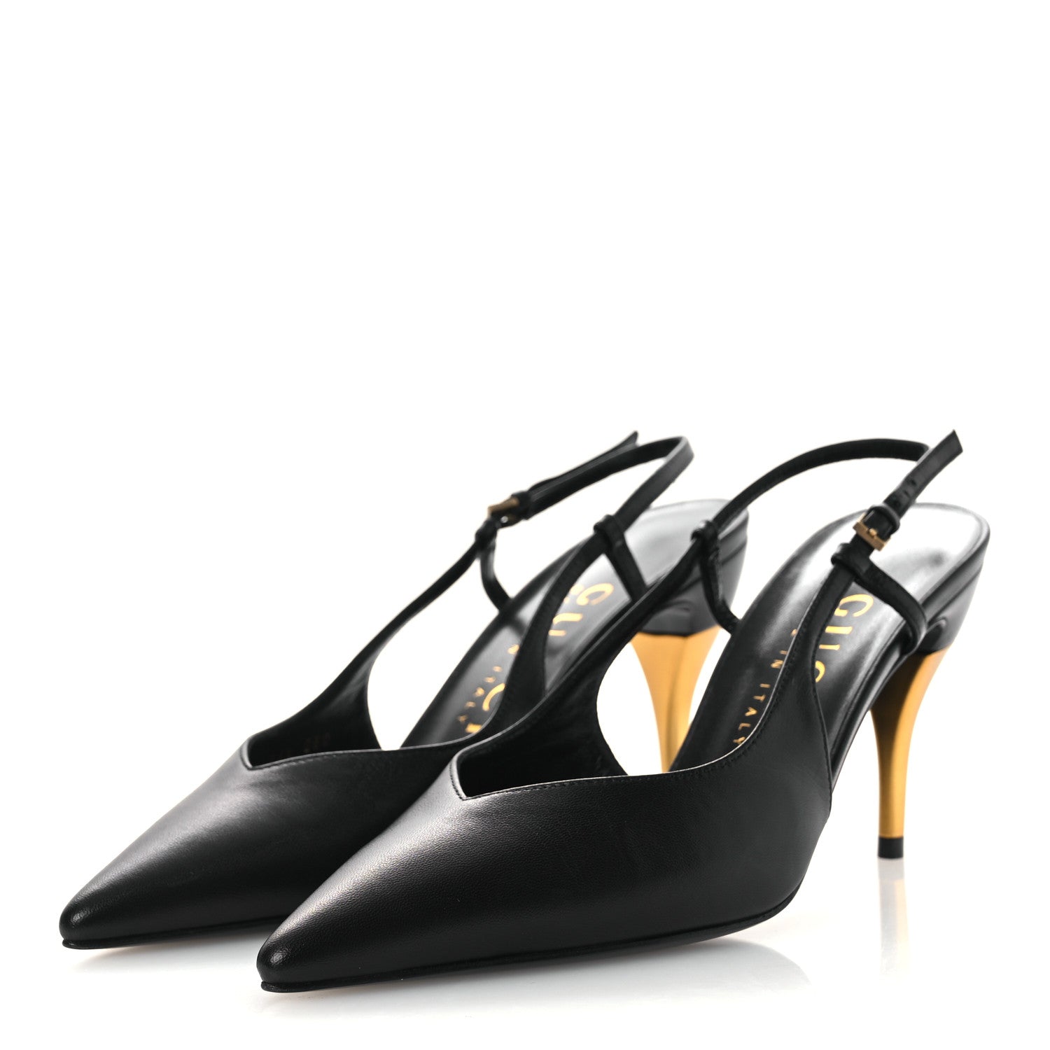 Gucci Calfskin Slingback Pumps 36.5 Black