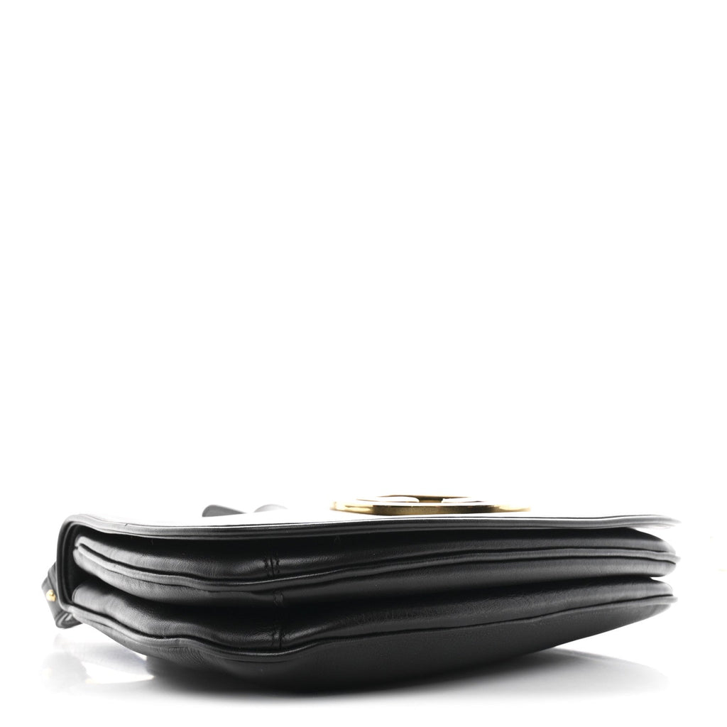 Gucci Roxy Calfskin Web Medium Studded Blondie Shoulder Flap Bag Black