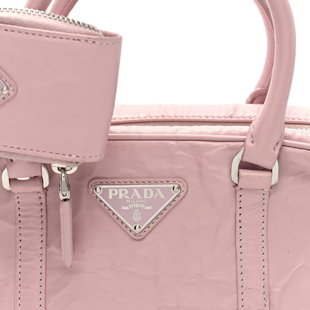 Prada Nappa Antique Small Re-Edition 2001 Two Handle Crossbody Bag Alabastro