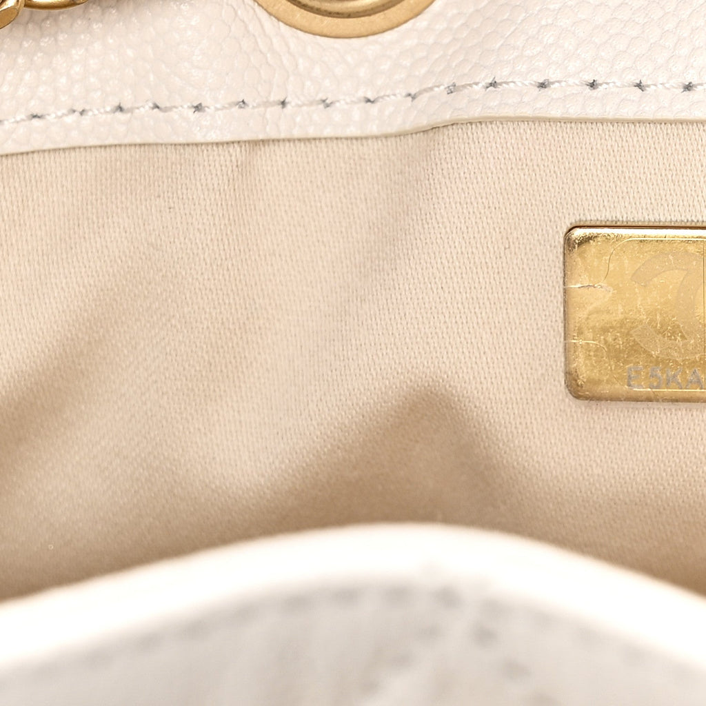 Chanel Caviar Quilted Mini Chanel 25 Handbag White