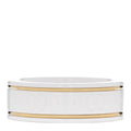 Gucci 18K Yellow Gold Zirconia 7mm Icon Band Ring 53 6.5 White