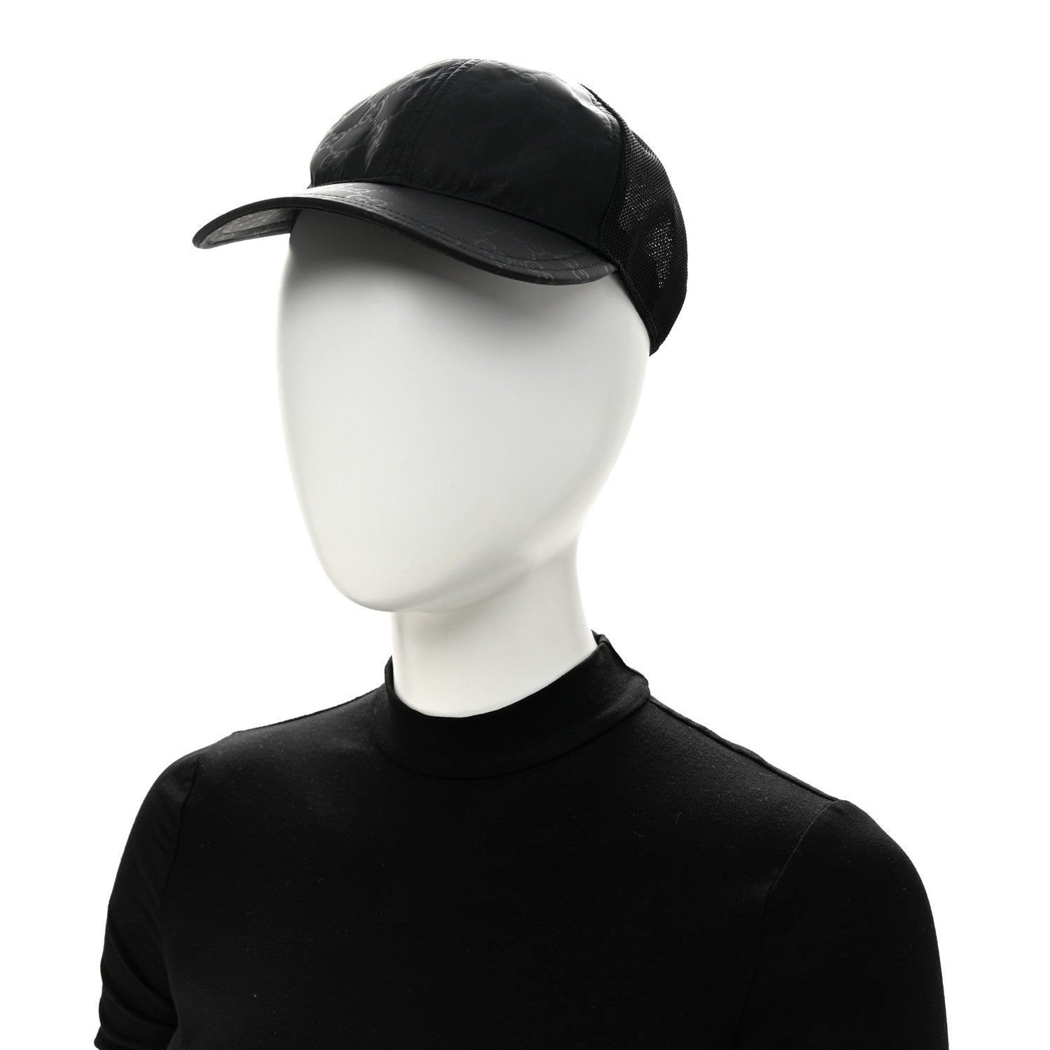 Gucci GG Supreme Monogram Baseball Hat S 57 Black