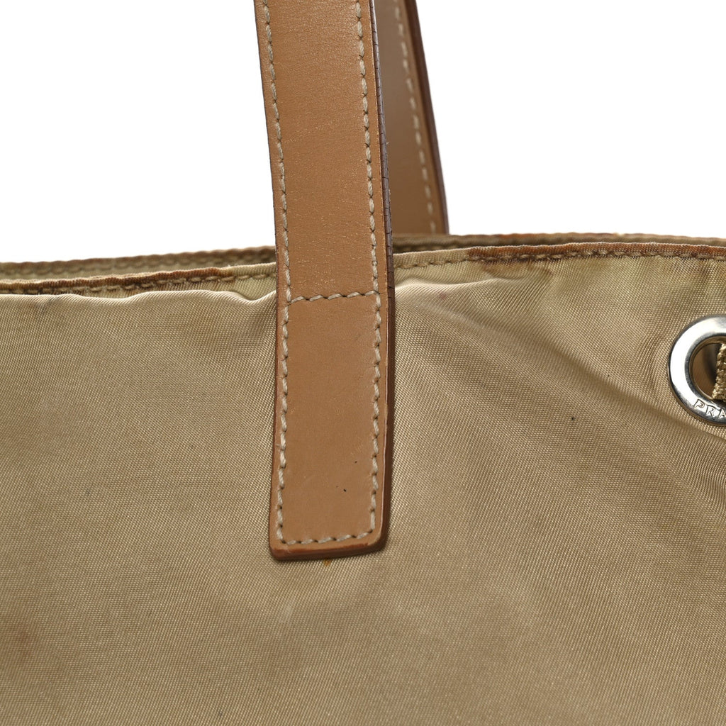Prada Nylon Vela Shopping Tote Sesamo