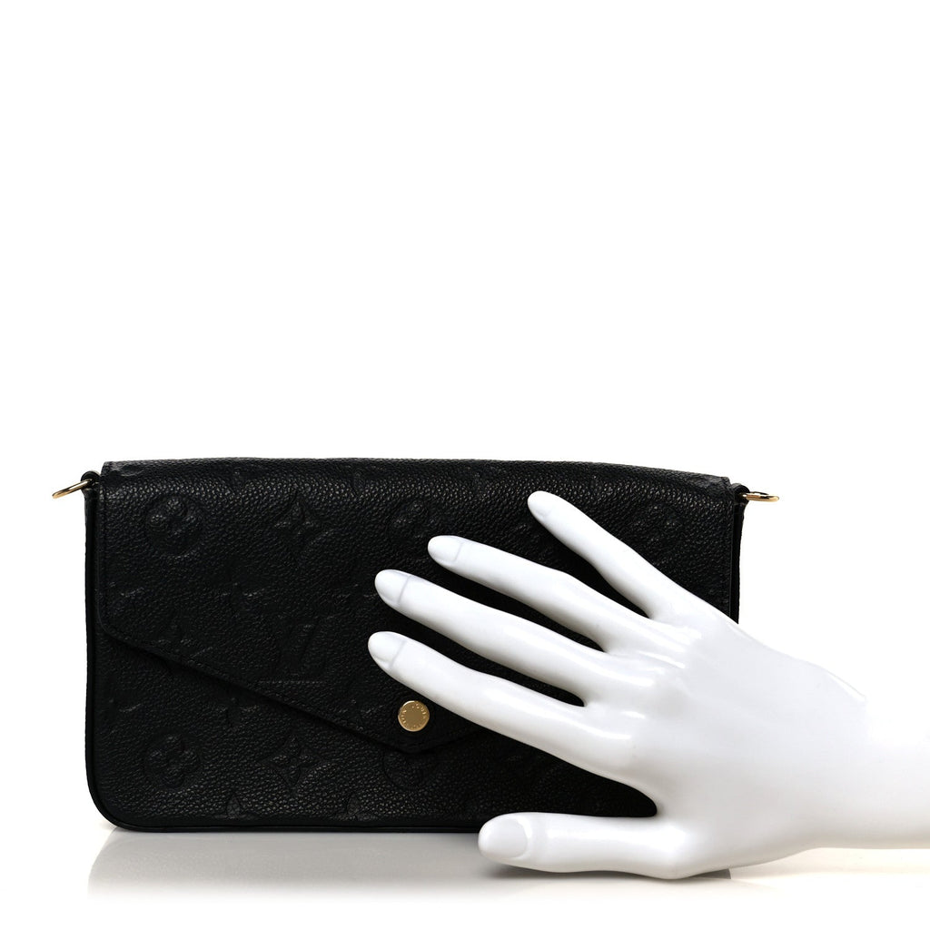 Louis Vuitton Empreinte Pochette Felicie Chain Wallet Black