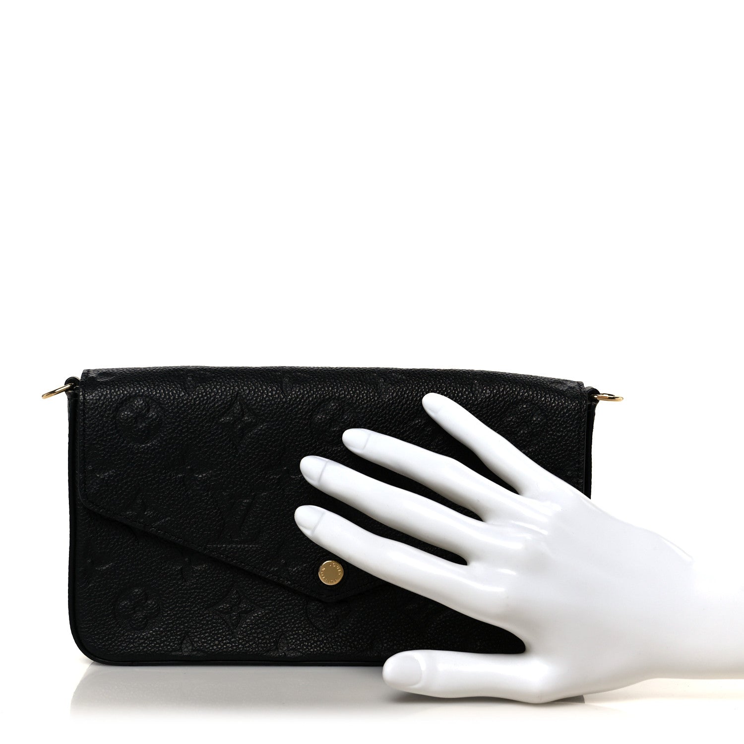 Louis Vuitton Empreinte Pochette Felicie Chain Wallet Black