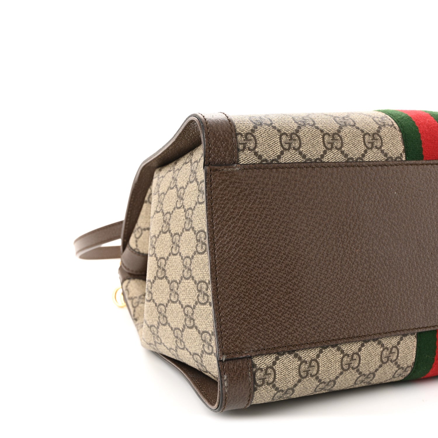 Gucci GG Supreme Monogram Web Medium Ophidia Tote Bag Brown