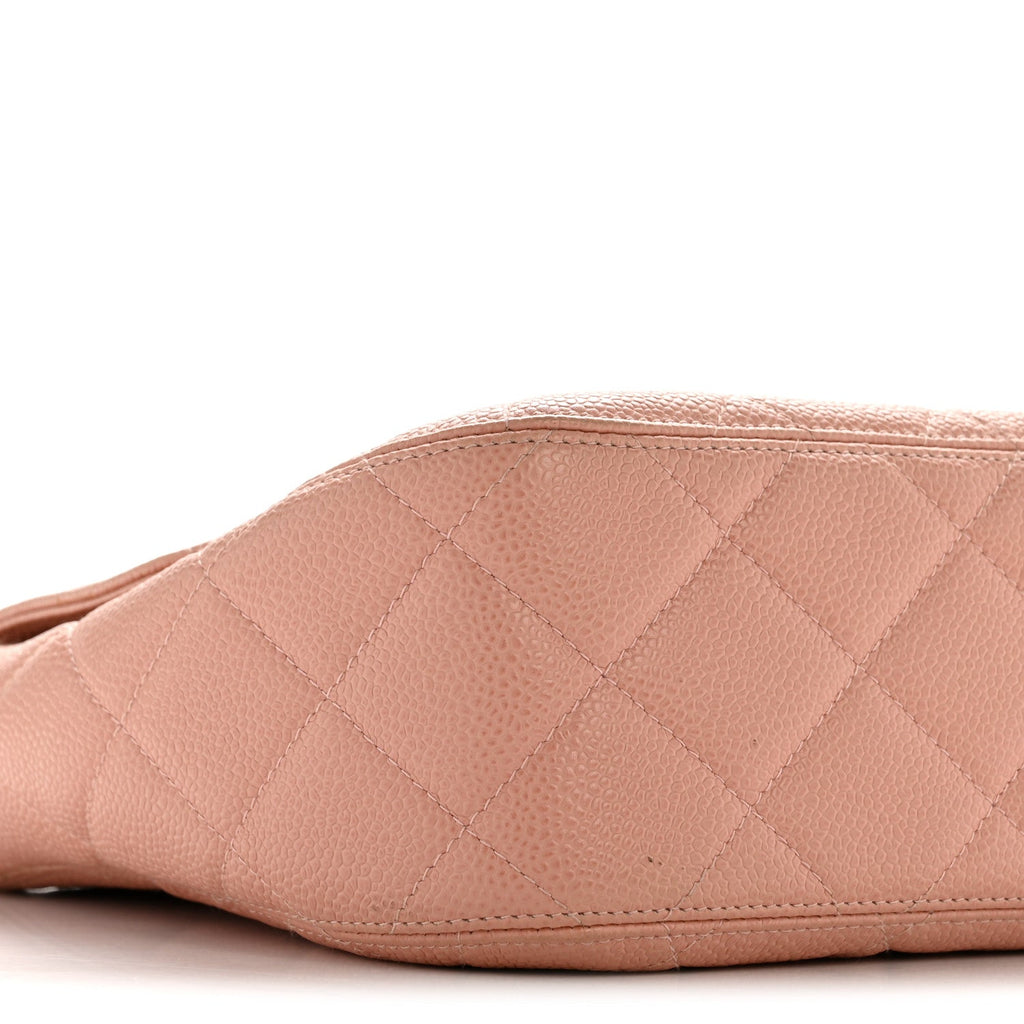 Chanel Caviar Quilted XL Jumbo Single Flap Light Pink