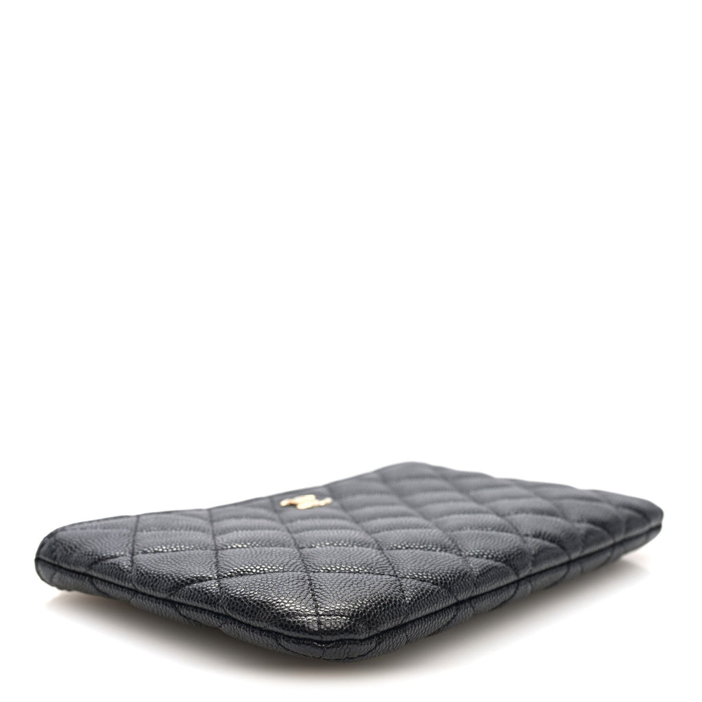 Caviar Quilted Cosmetic Case Black