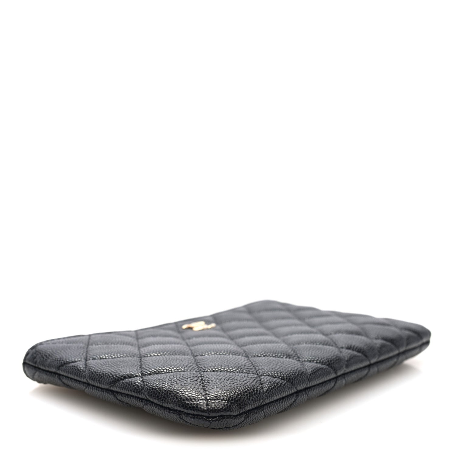 Caviar Quilted Cosmetic Case Black