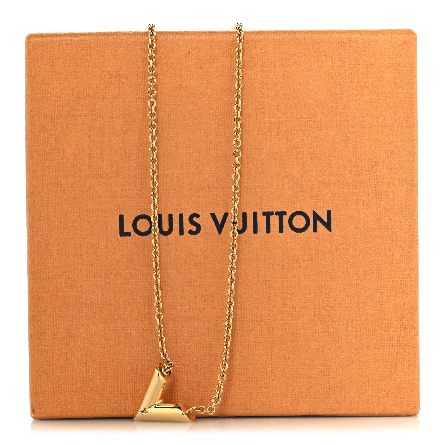 Louis Vuitton Essential V Necklace Gold