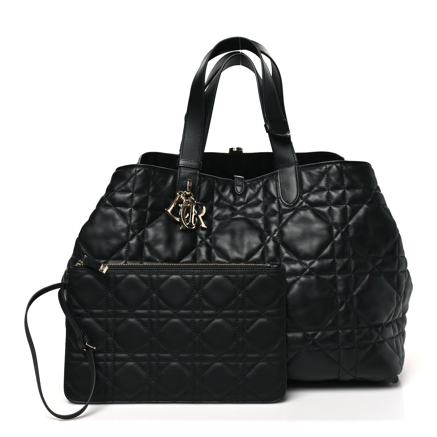 Christian Dior Calfskin Macrocannage Large Toujours Black