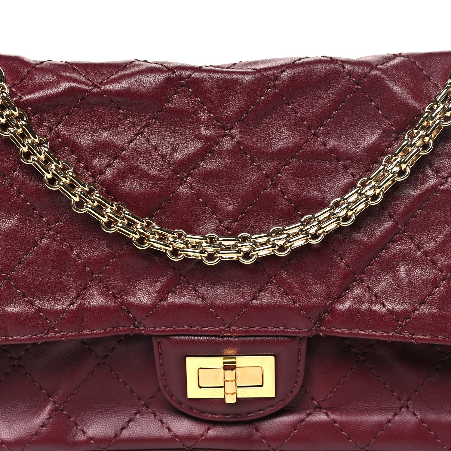 Chanel Lambskin Quilted Crush 2.55 Reissue 225 Flap Dark Burgundy