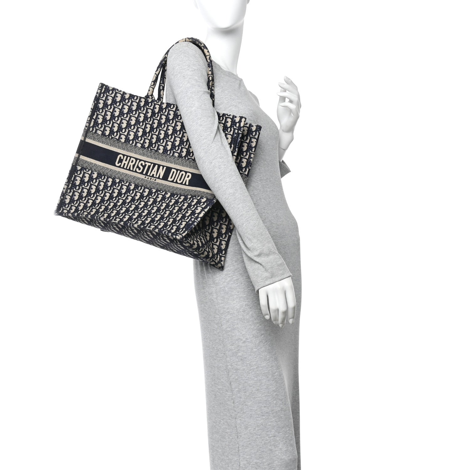 Christian Dior Oblique Large Book Tote Blue Multicolor