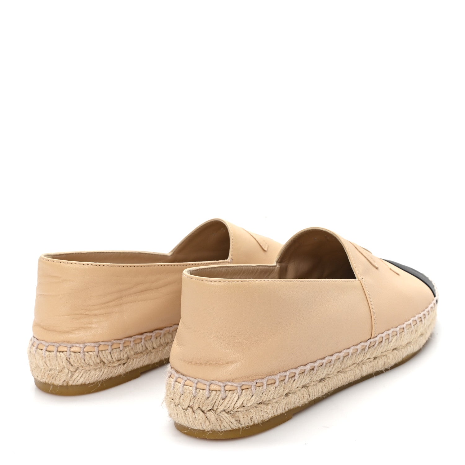 Lambskin CC Espadrilles 37 Beige Black