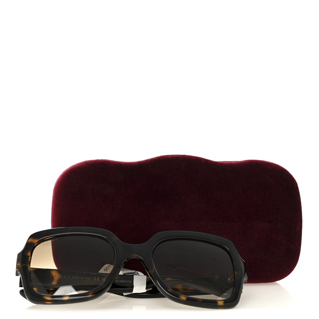 Gucci Acetate Square Frame Sunglasses GG1337S Havana