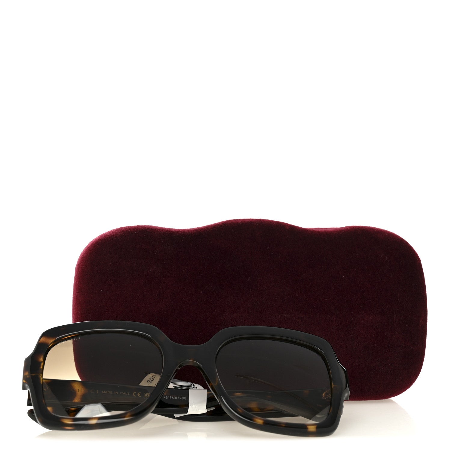 Gucci Acetate Square Frame Sunglasses GG1337S Havana
