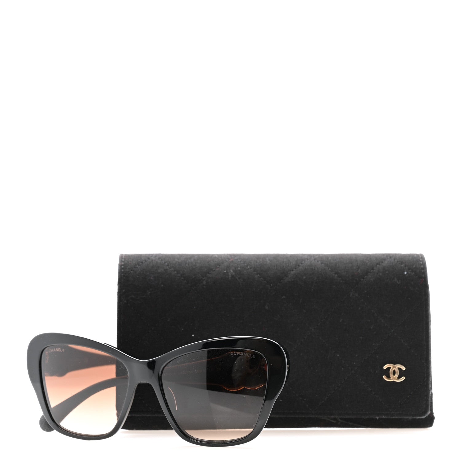 Acetate Lambskin CC Sunglasses 5457-Q-A Black