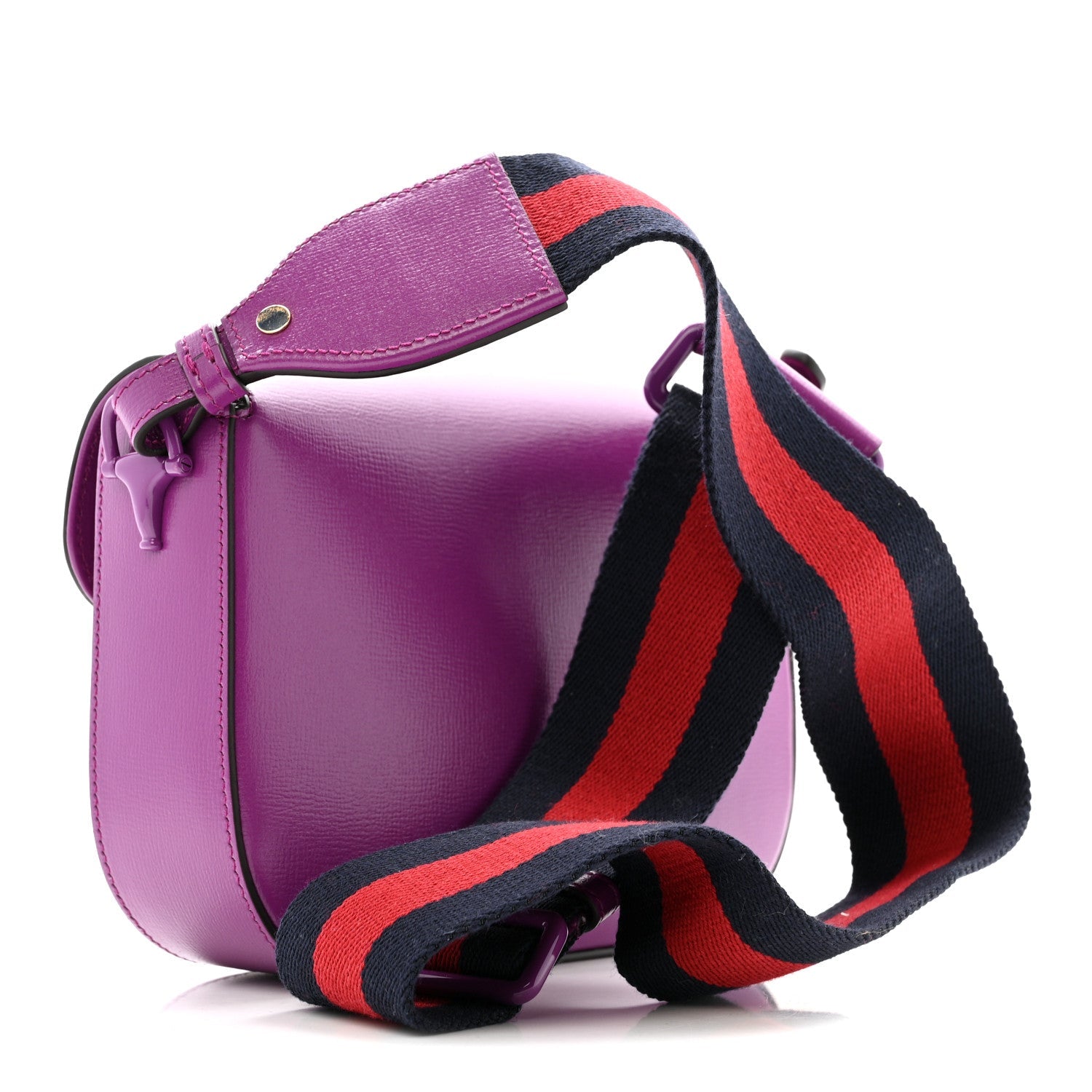 Gucci Azalea Calfskin Web Monochrome Small Horsebit 1955 Shoulder Bag  Spicy Cyclamin