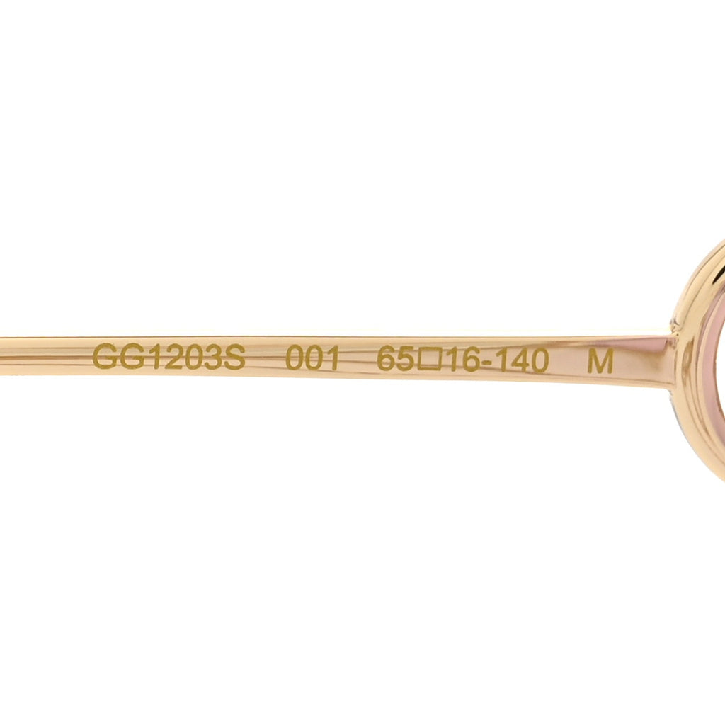 Gucci Metal Round Chain Sunglasses GG1203S Gold Purple