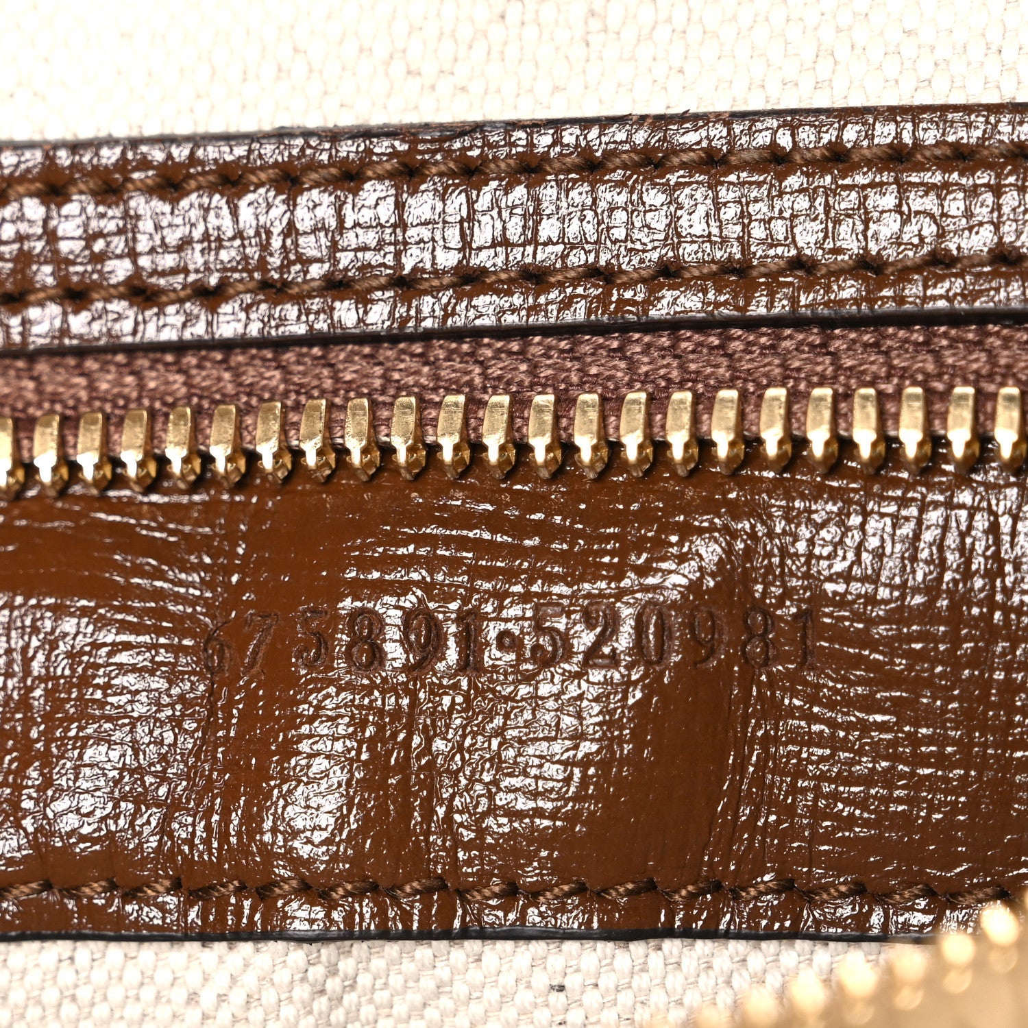 Gucci GG Supreme Monogram Azalea Calfskin Retro Interlocking G Messenger Shoulder Bag Beige Ebony Brown Sugar