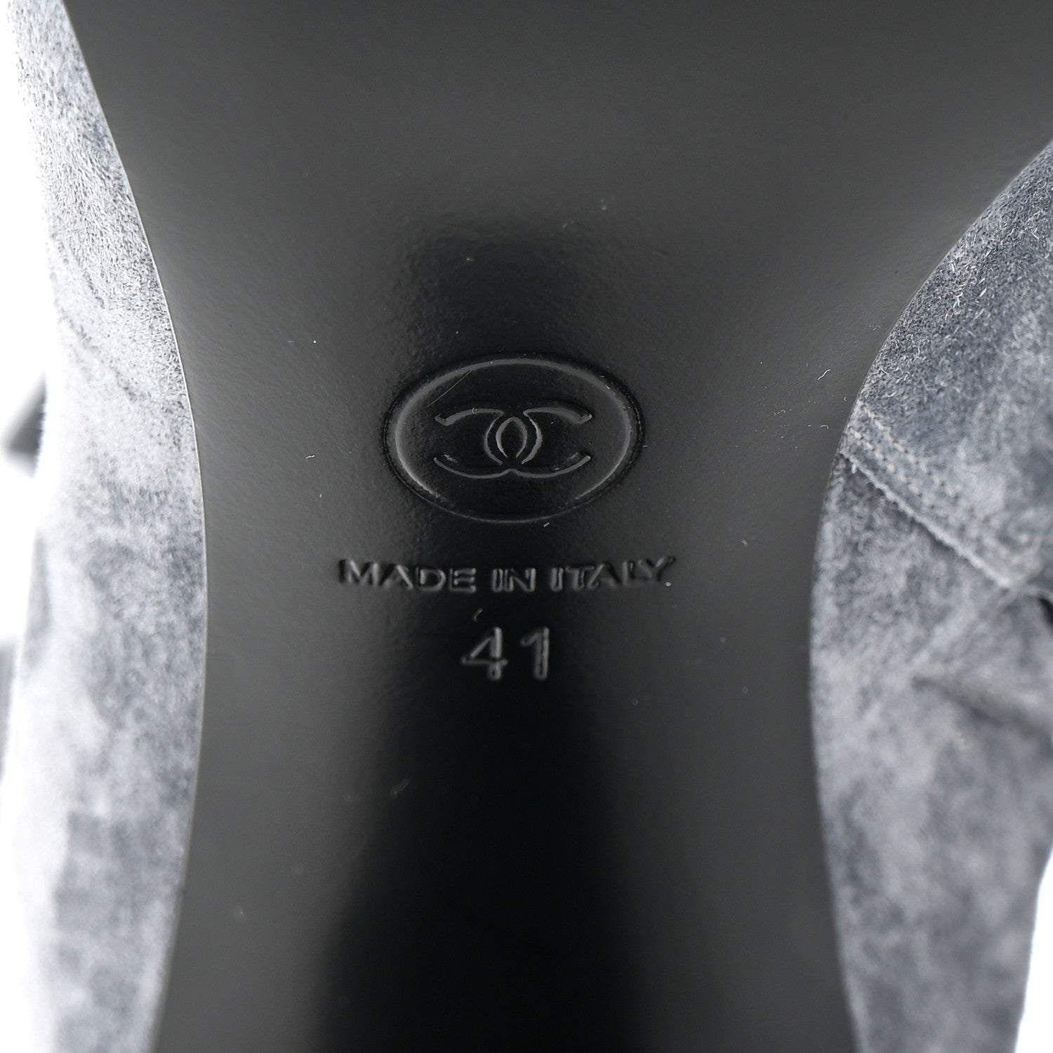 Chanel Suede High Boots 41 Grey