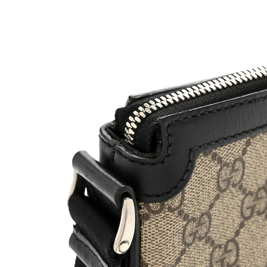 Gucci GG Supreme Monogram Web Messenger Bag Black
