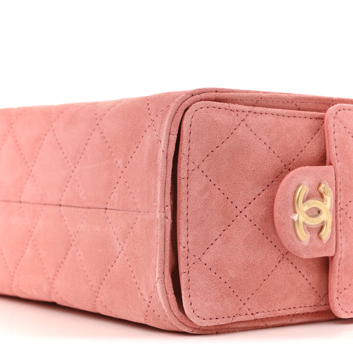 Chanel Suede Quilted Mini Chanel 25 Handbag Pink