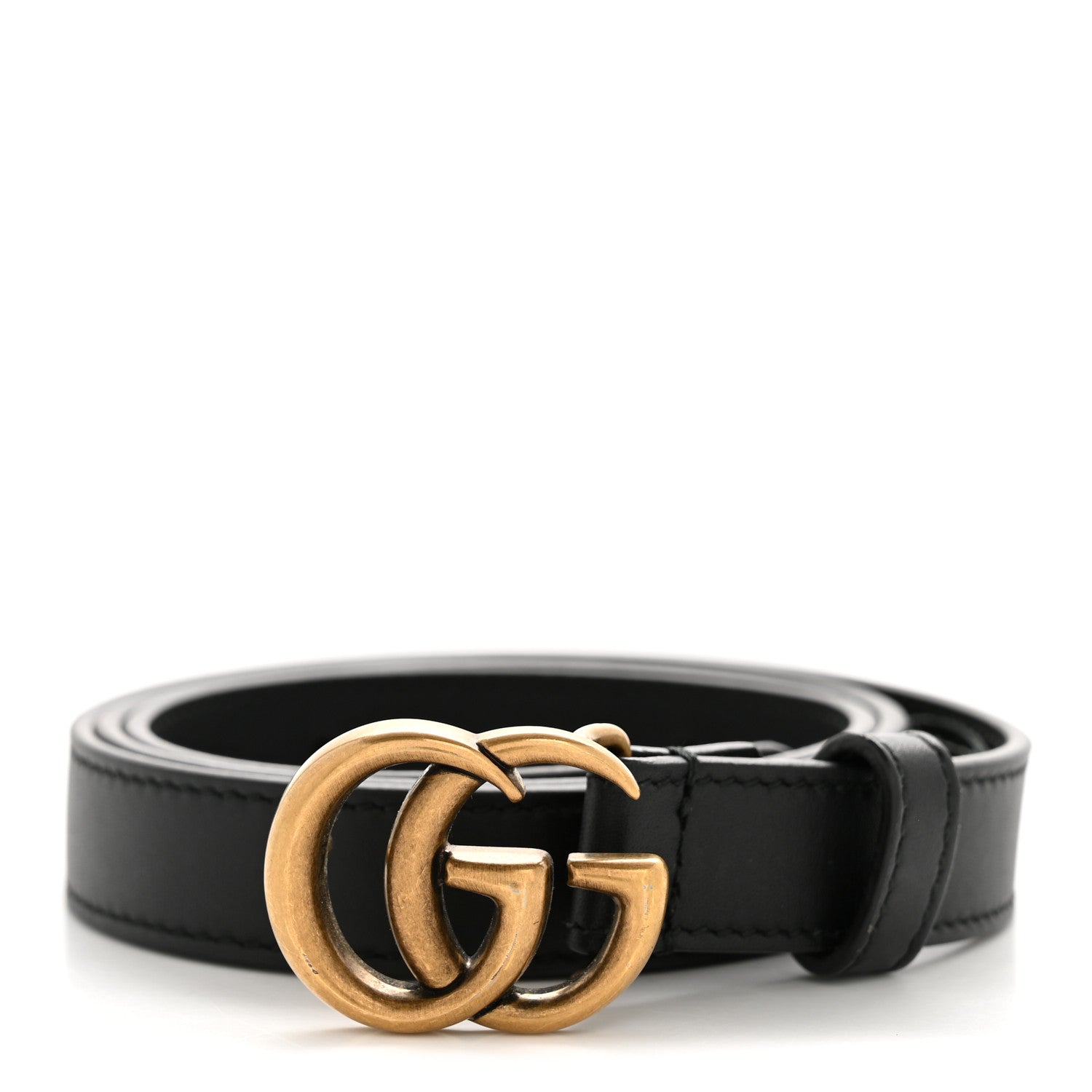 Gucci Calfskin Double G 20mm Belt 80 32 Black