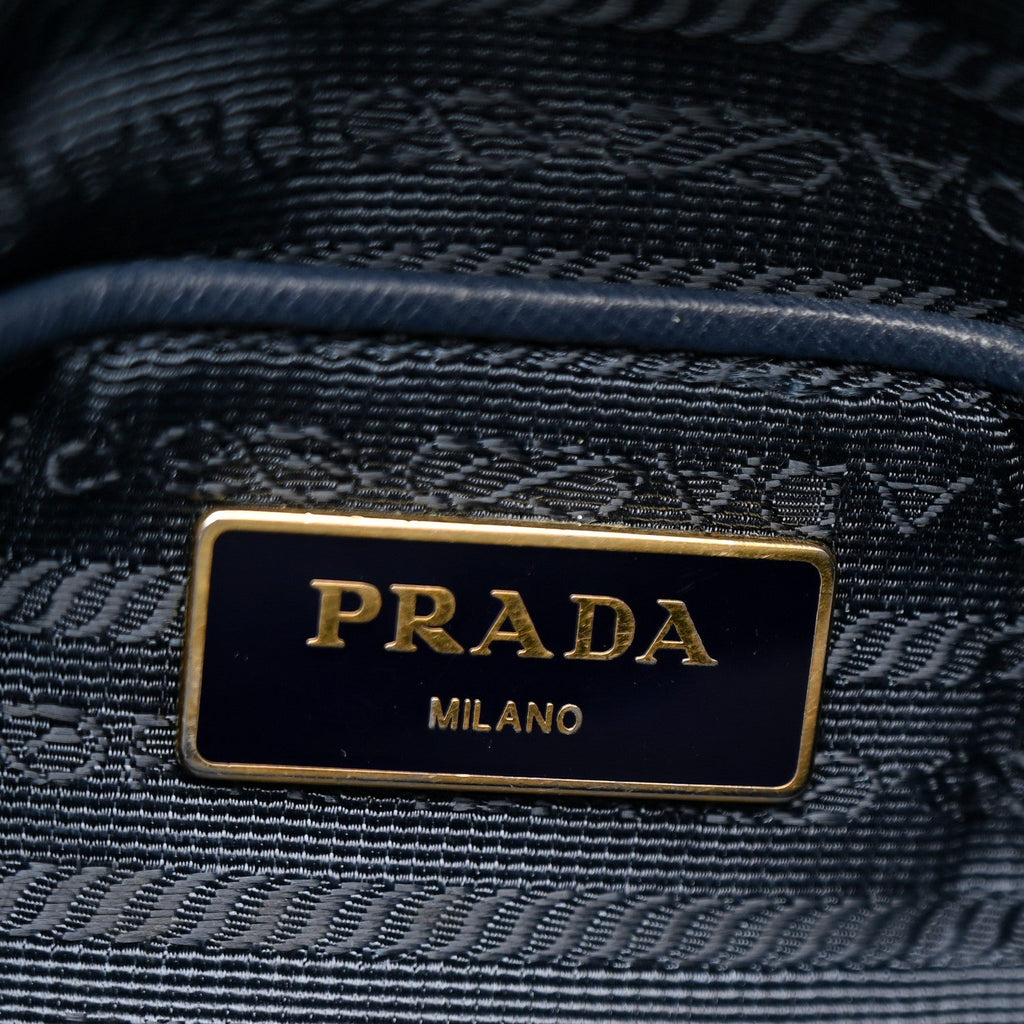 Prada Tessuto Nylon Saffiano Shopping Tote Navy