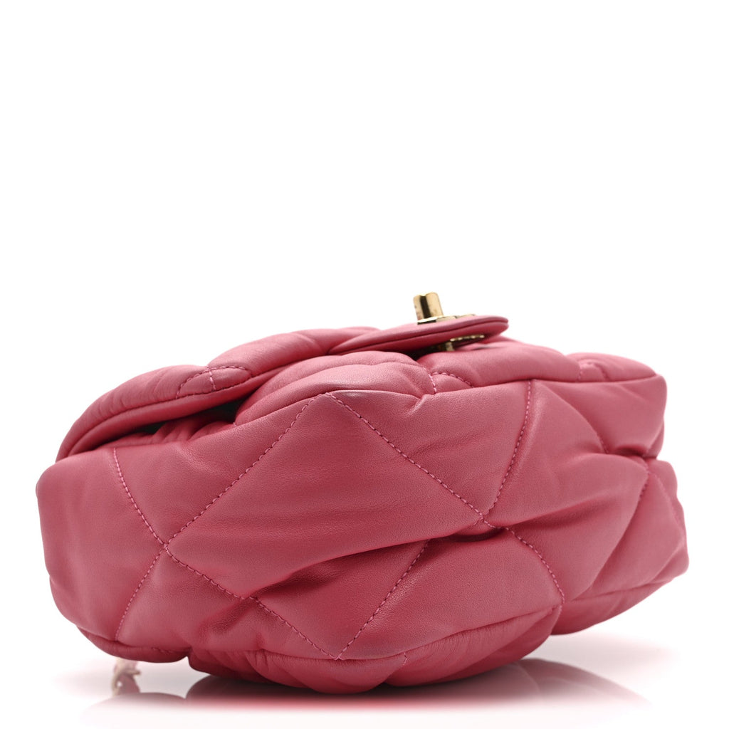 Chanel Calfskin Quilted Mini Square Bubbly Flap Pink