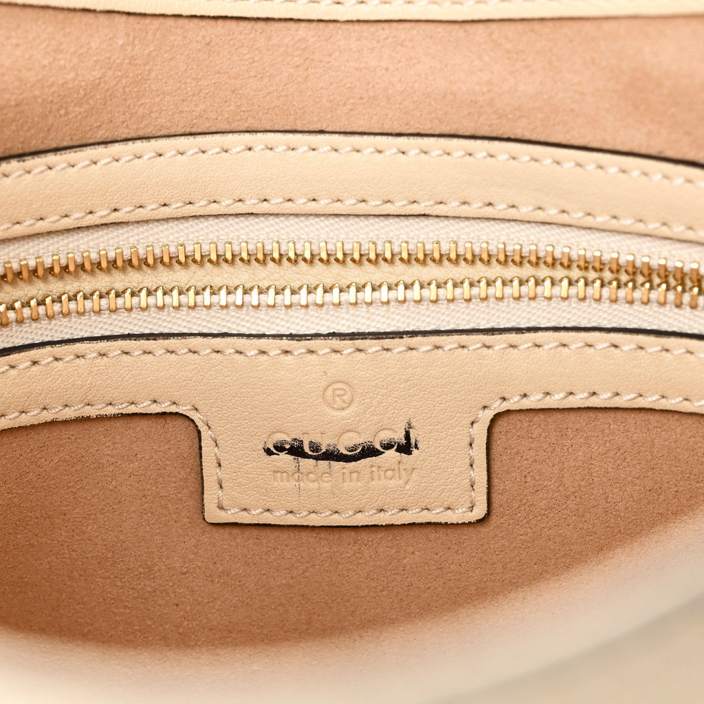 Gucci GG Supreme Monogram Moon Calfskin Medium Padlock Shoulder Bag Beige Ebony Mystic White
