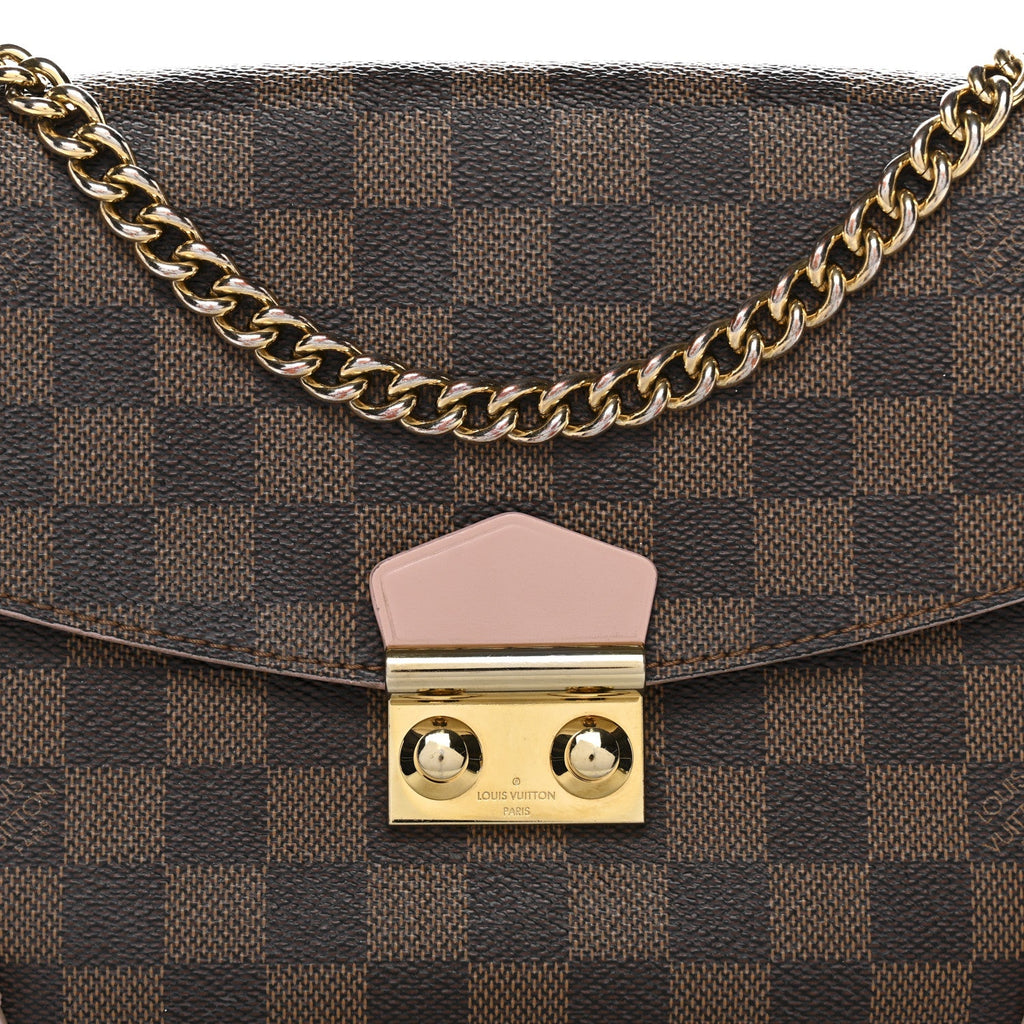 Louis Vuitton Damier Ebene Caissa Clutch Rose Ballerine