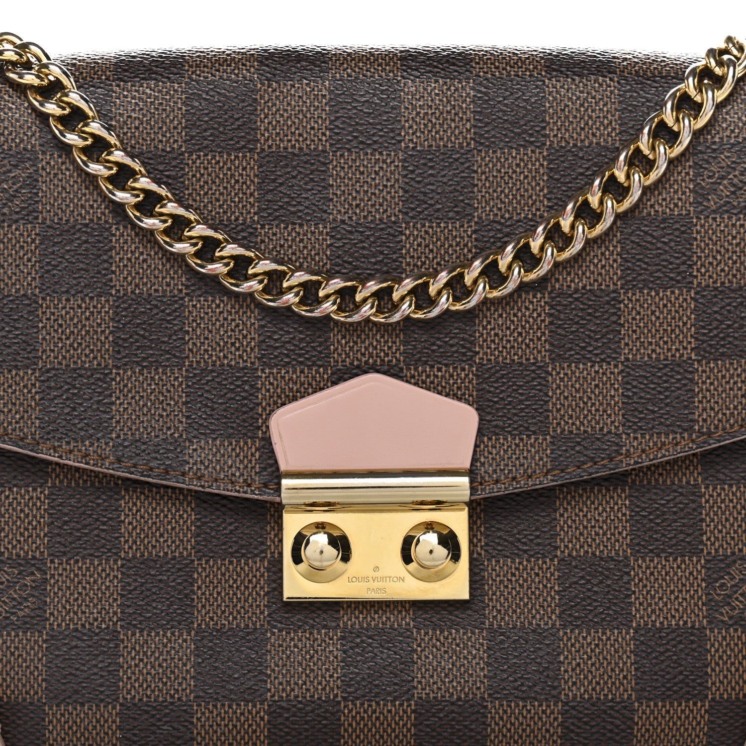 Louis Vuitton Damier Ebene Caissa Clutch Rose Ballerine