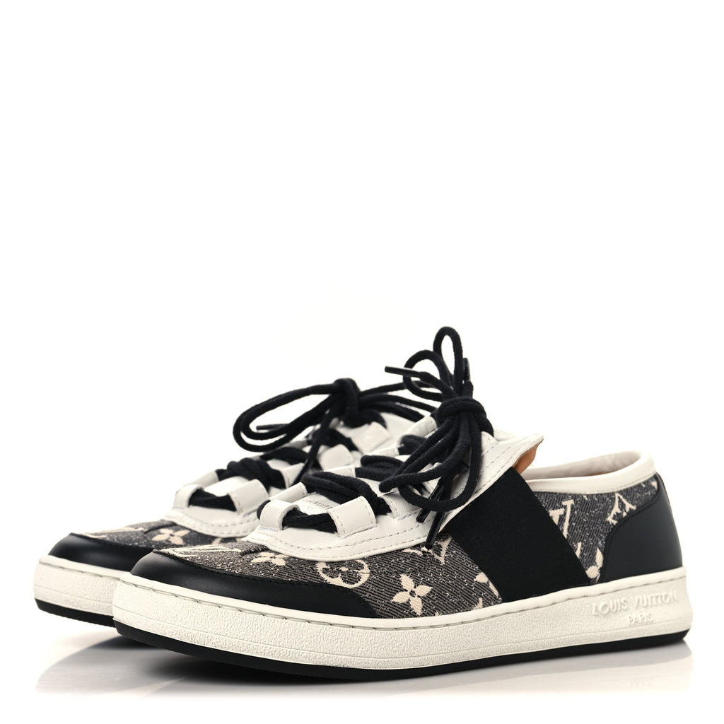 Louis Vuitton Denim Monogram Lous Sneakers 37 Gray