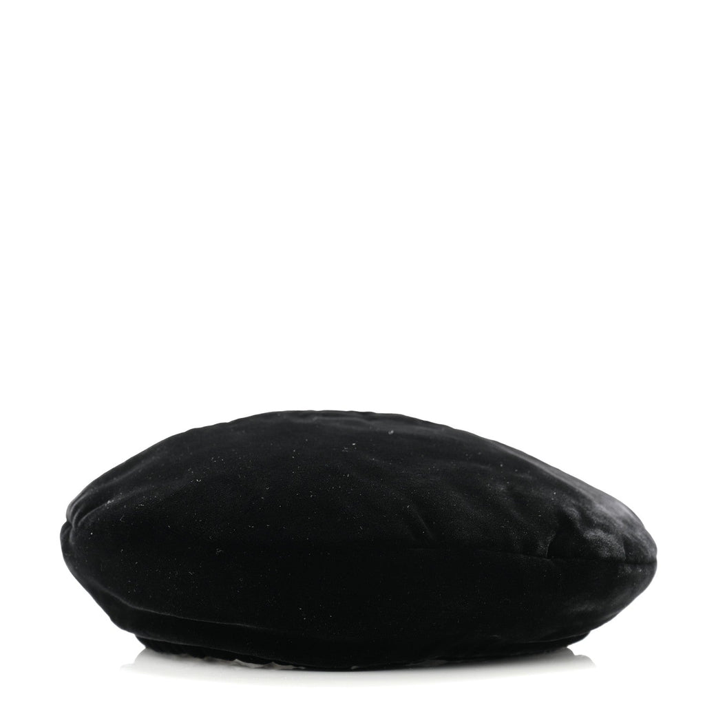 Chanel Velvet Beret Hat S Black