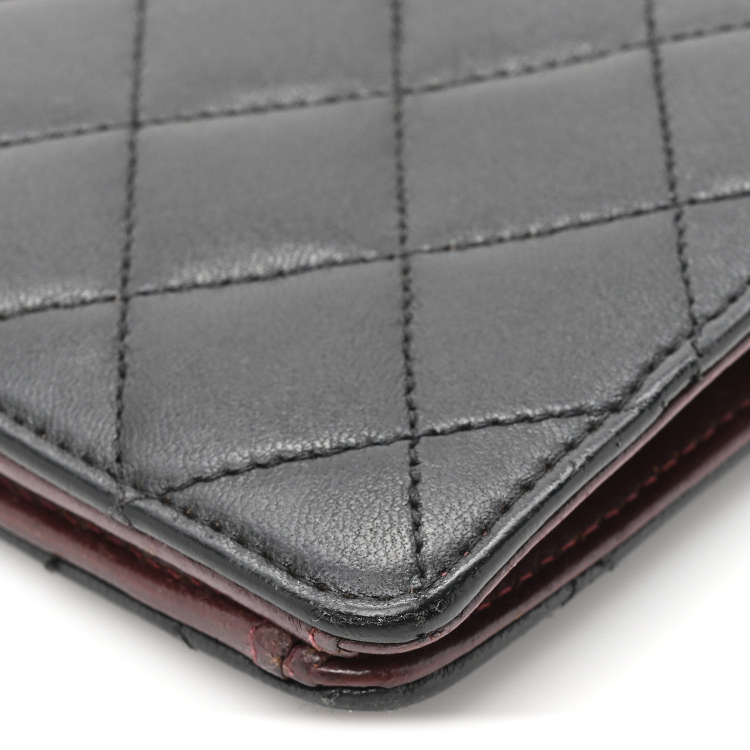 Lambskin Quilted Yen Wallet Black