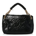 Chanel Vinyl Rodeo Accordion Flap Bag Black