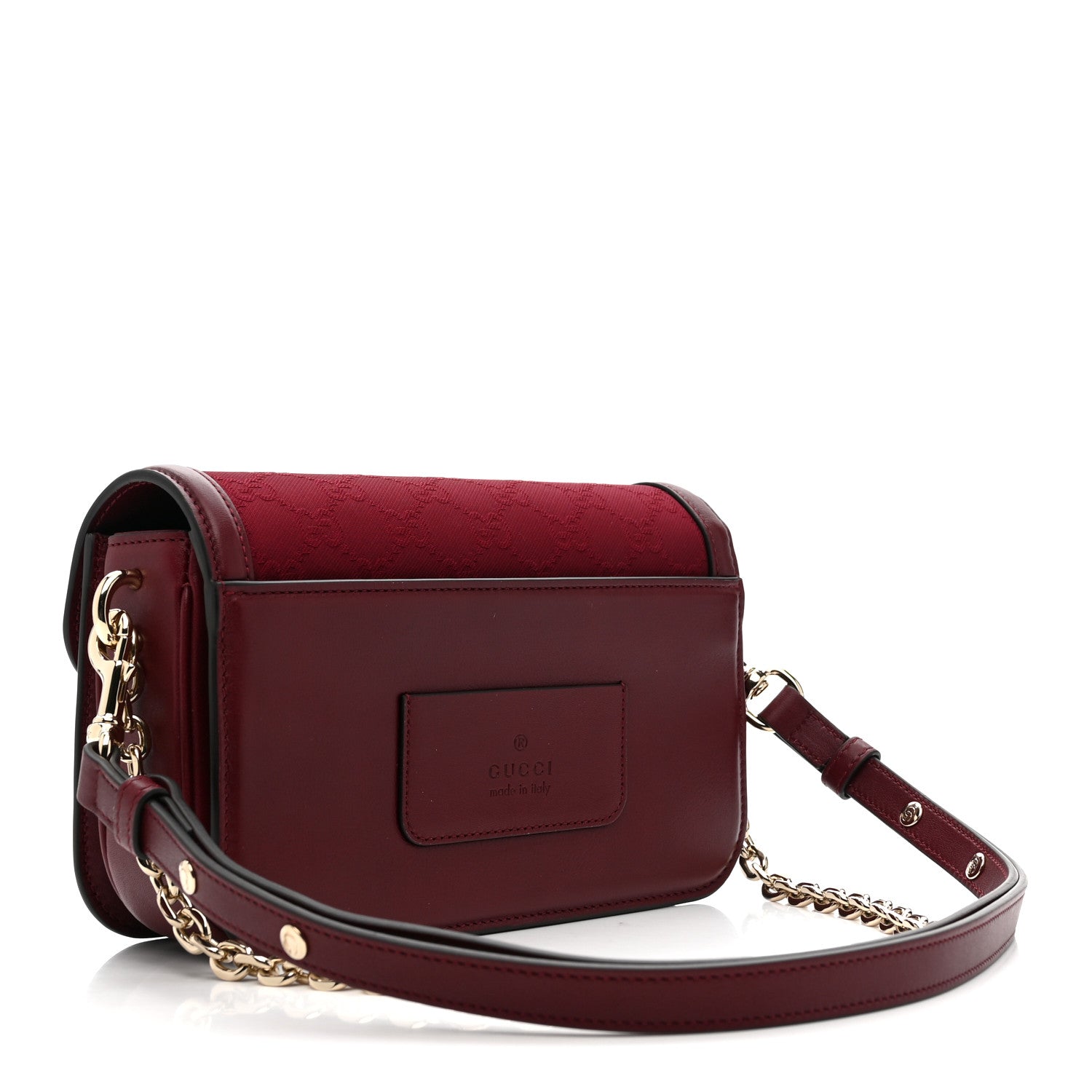 Gucci Crepe Wool Silk GG Monogram Go Small Shoulder Bag Rosso Ancora