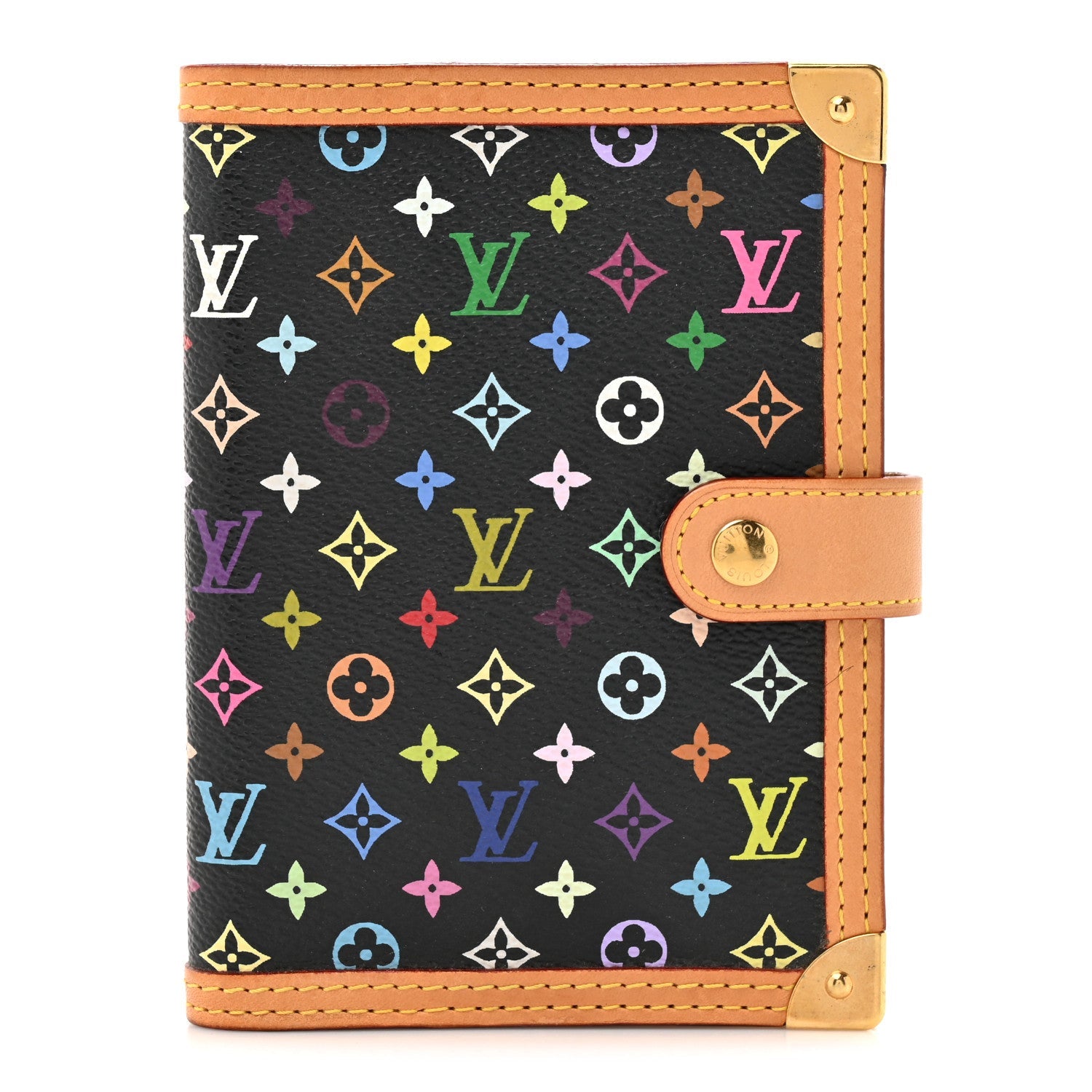 Louis Vuitton Monogram Multicolor Small Ring Agenda Cover Black