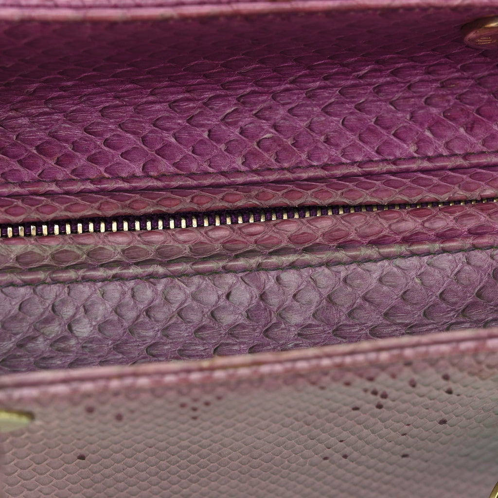 Christian Dior Snakeskin Medium Lady Dior Purple