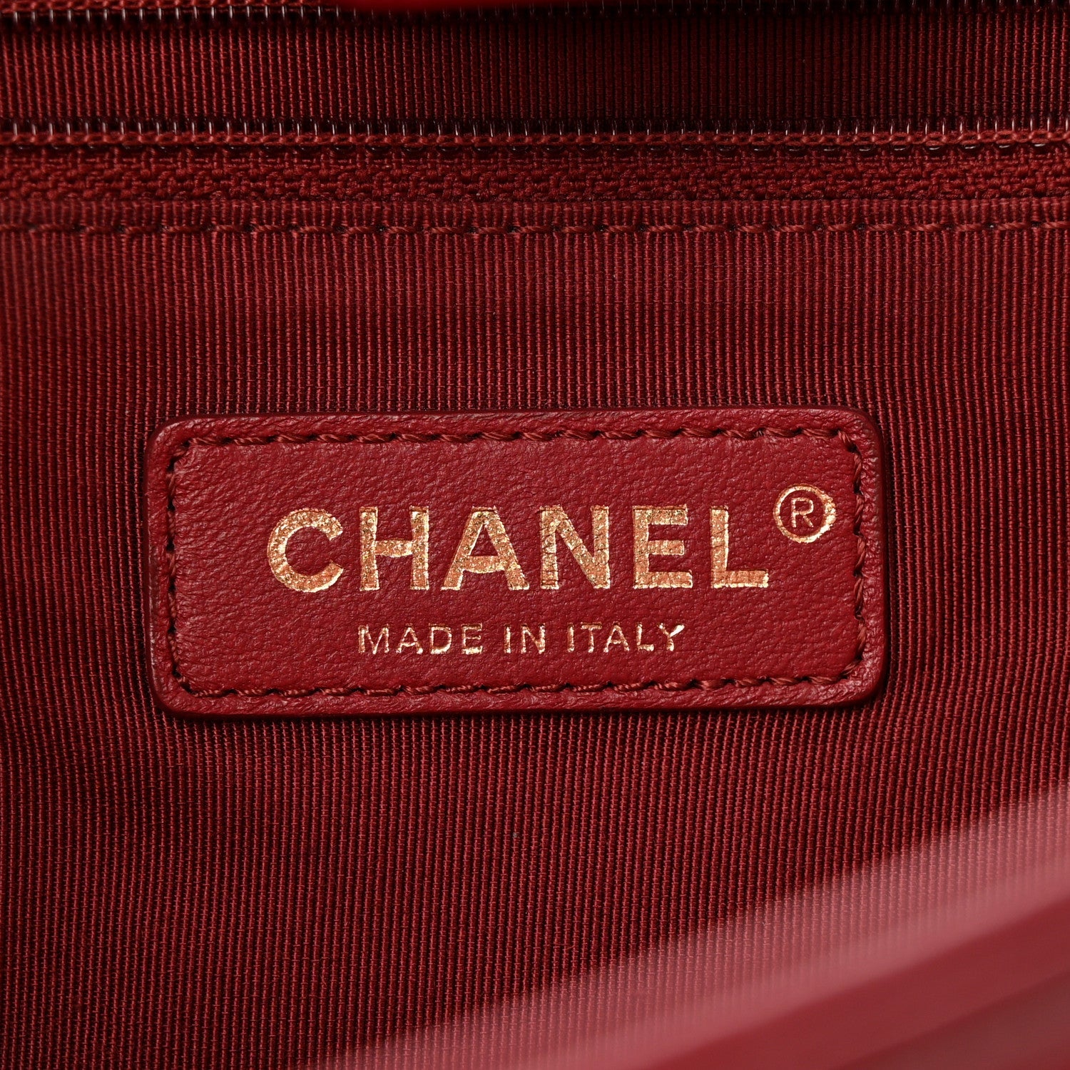 Chanel Shiny Aged Calfskin Shopping Bag Red