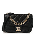 Chanel Caviar Quilted Small Studded Flap Black