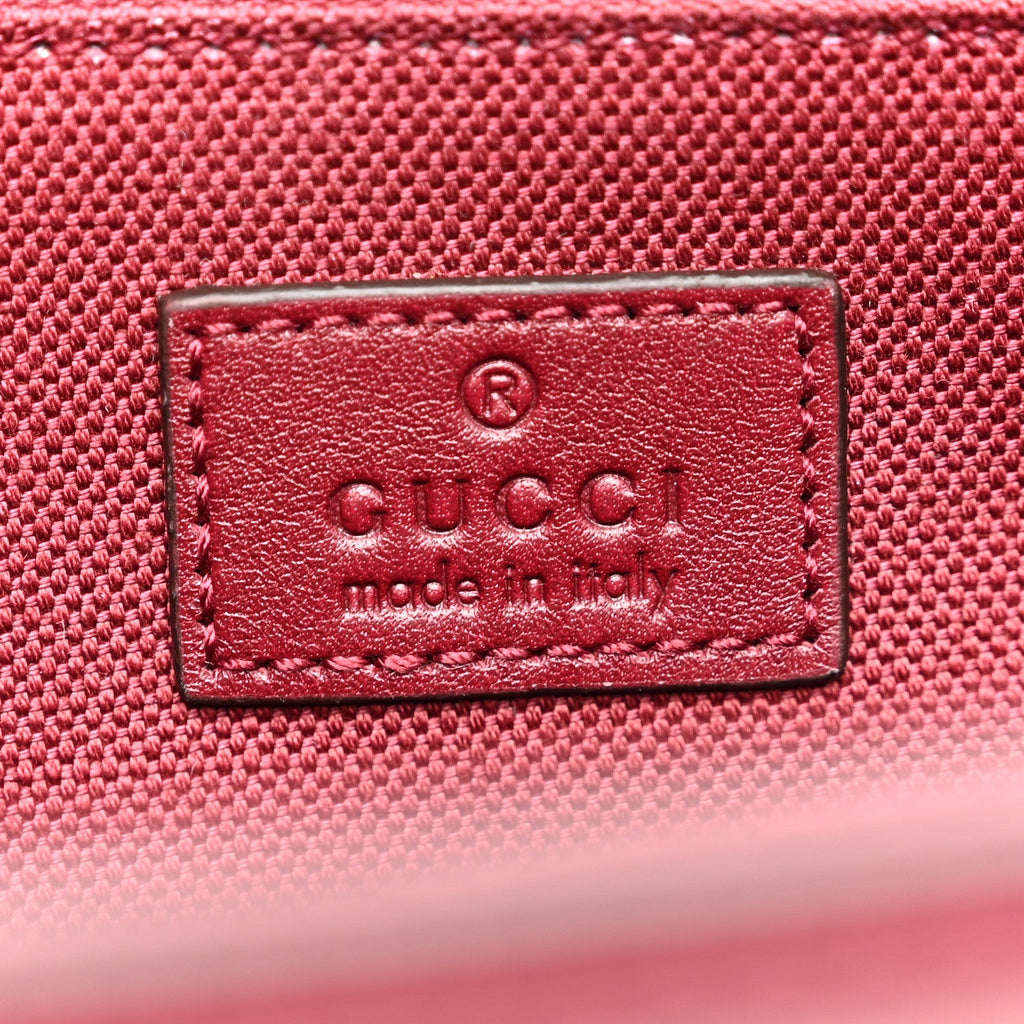 Gucci Crepe Wool Silk GG Monogram Go Small Shoulder Bag Rosso Ancora