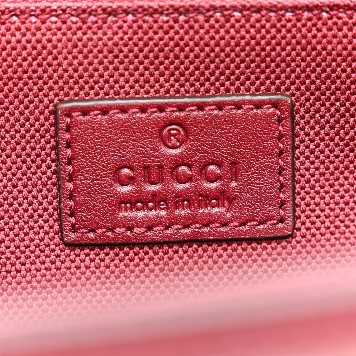 Gucci Crepe Wool Silk GG Monogram Go Small Shoulder Bag Rosso Ancora