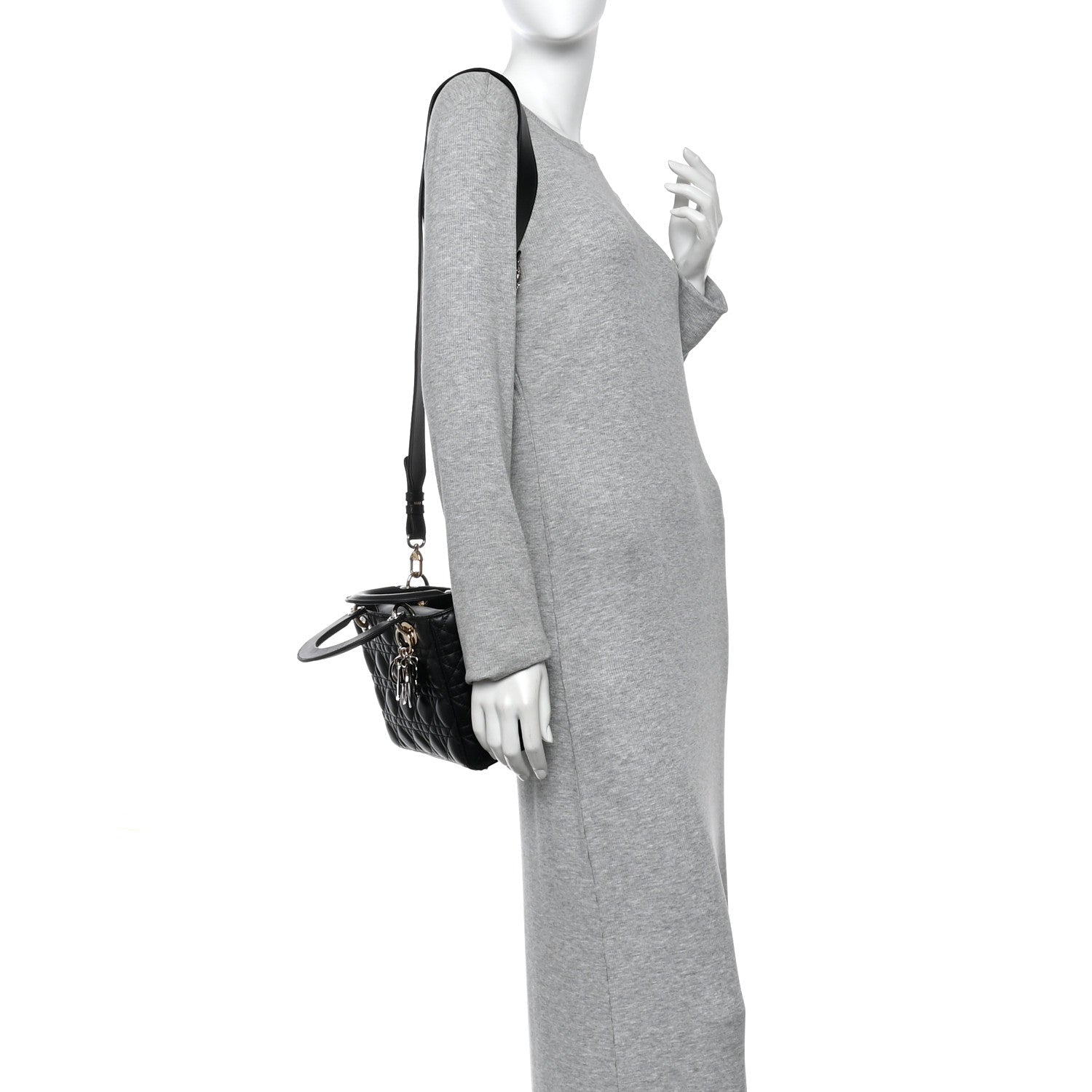 Christian Dior Lambskin Cannage Small My ABCDior Lady Dior Black